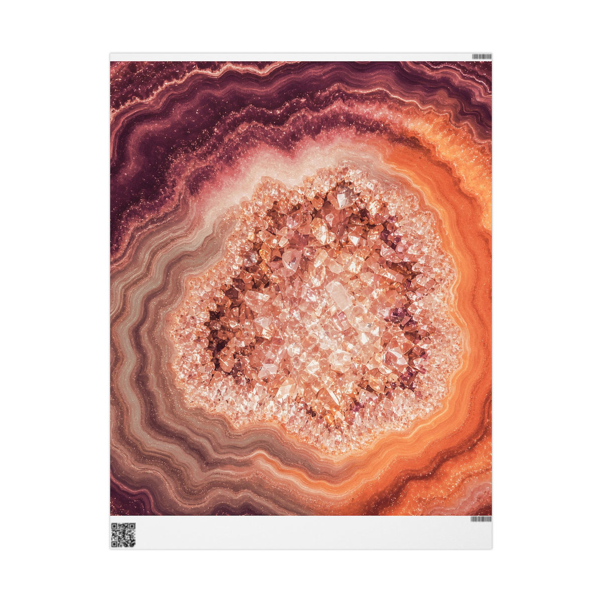 Geode Core - Peach Sorbet Wrapping Paper