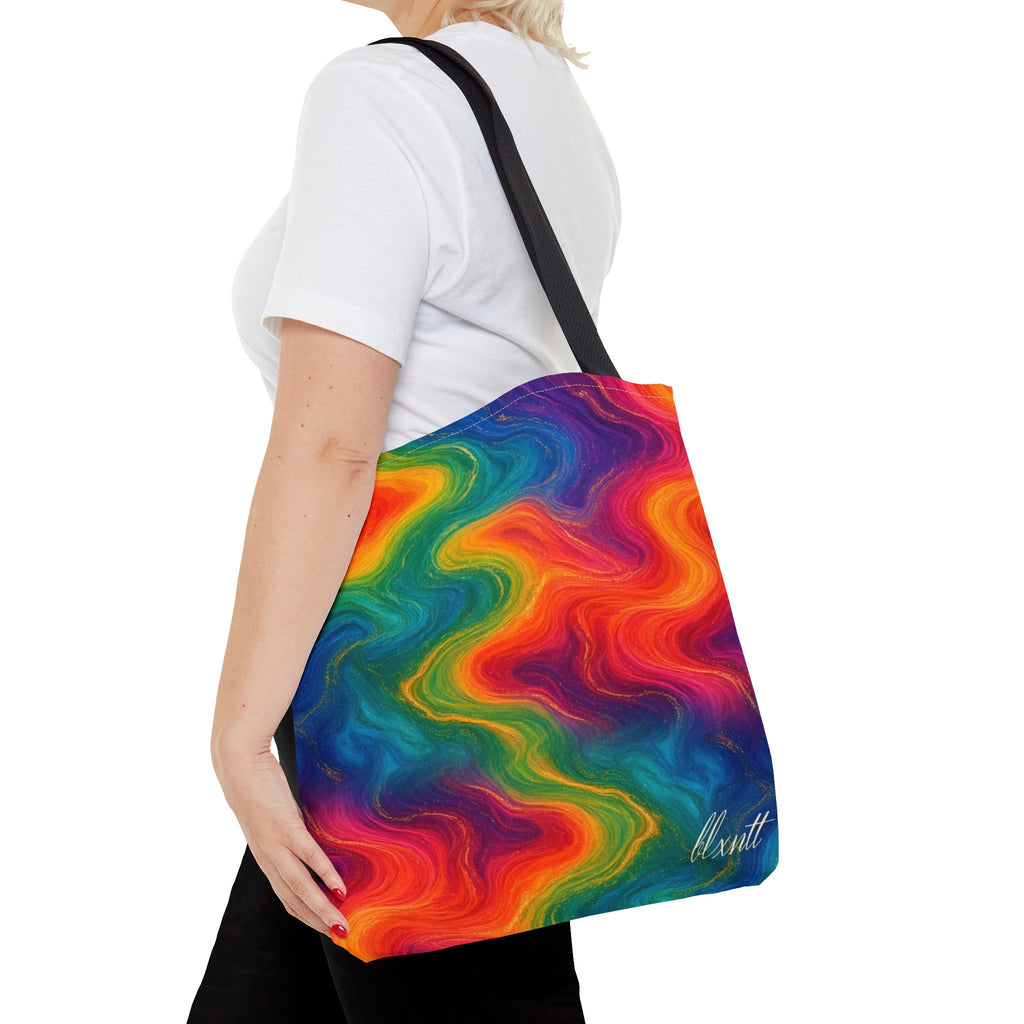 Rainbow Marble Tote Bag