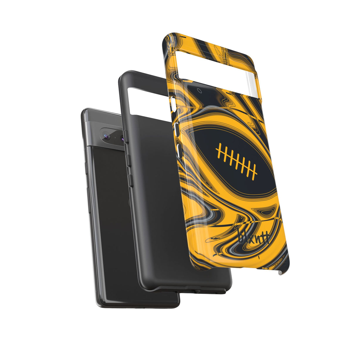 Black & Gold Trippy Football Phone Case