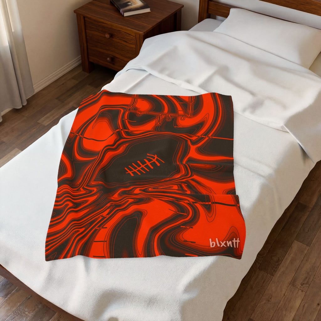 Brown & Orange Trippy Football Blanket