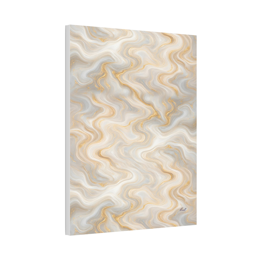 White & Gold Marble Glossy Canvas
