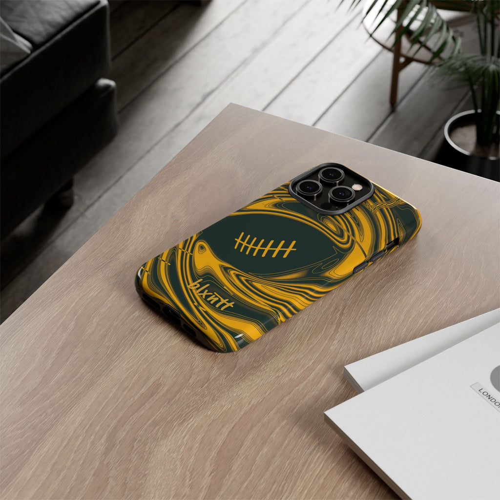 Green & Gold Trippy Football Phone Case