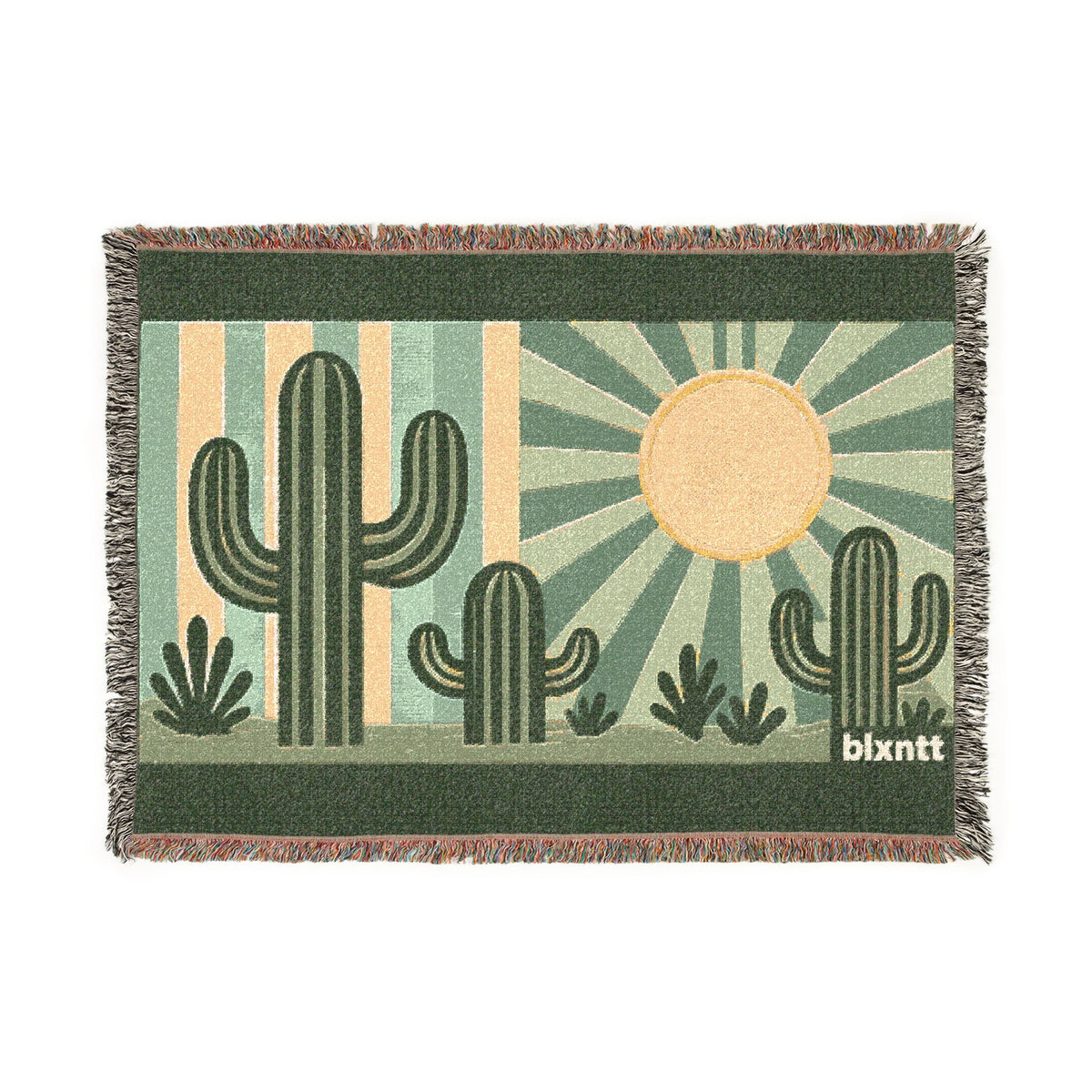 BLXNTT Green Hippie Woven Blanket #1