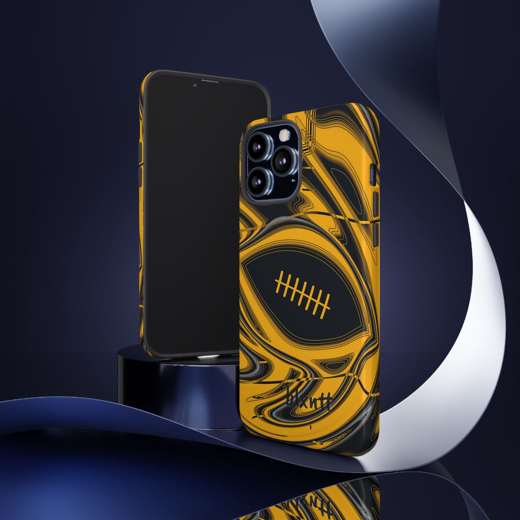 Black & Gold Trippy Football Phone Case