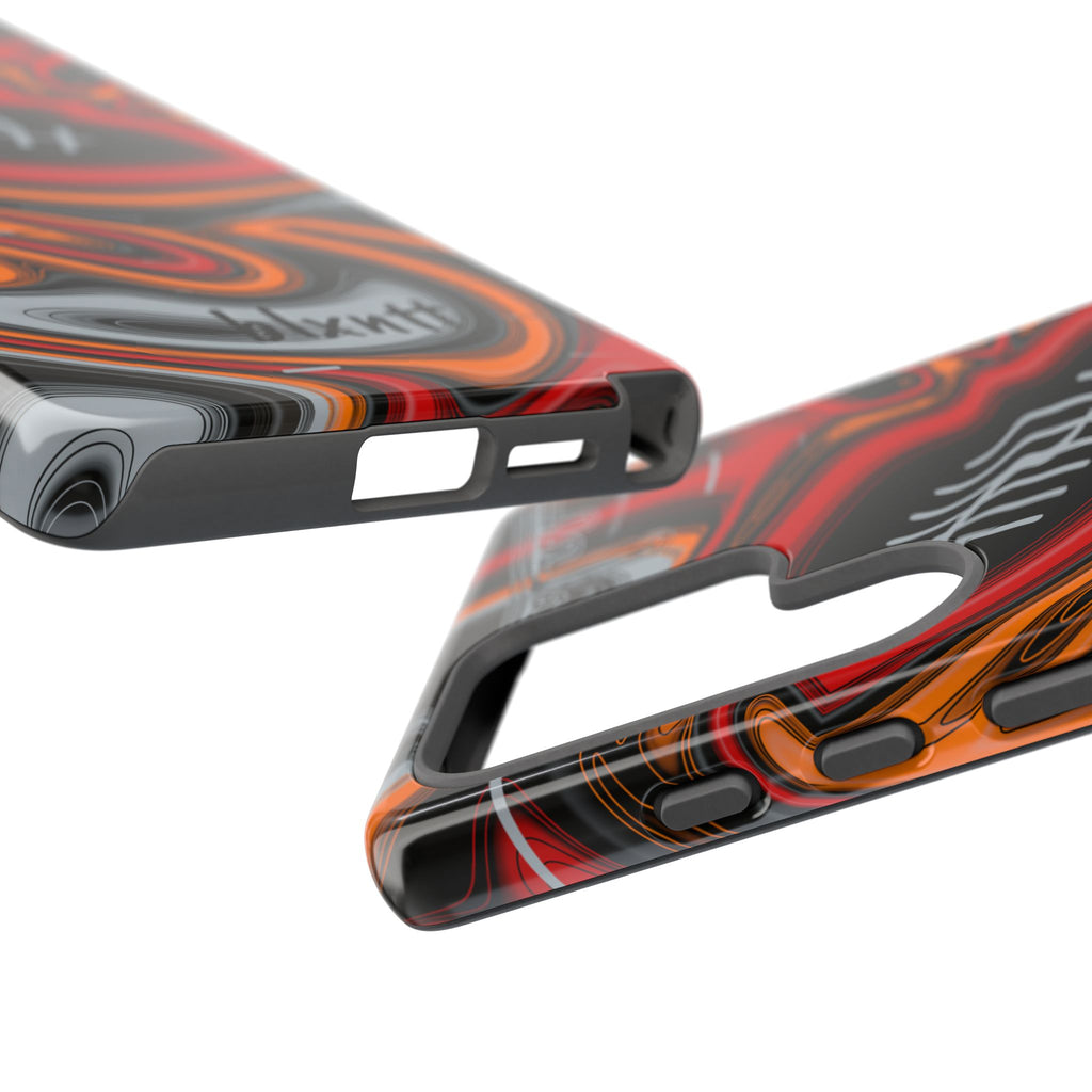 Red, Orange & Pewter Trippy Football Phone Case