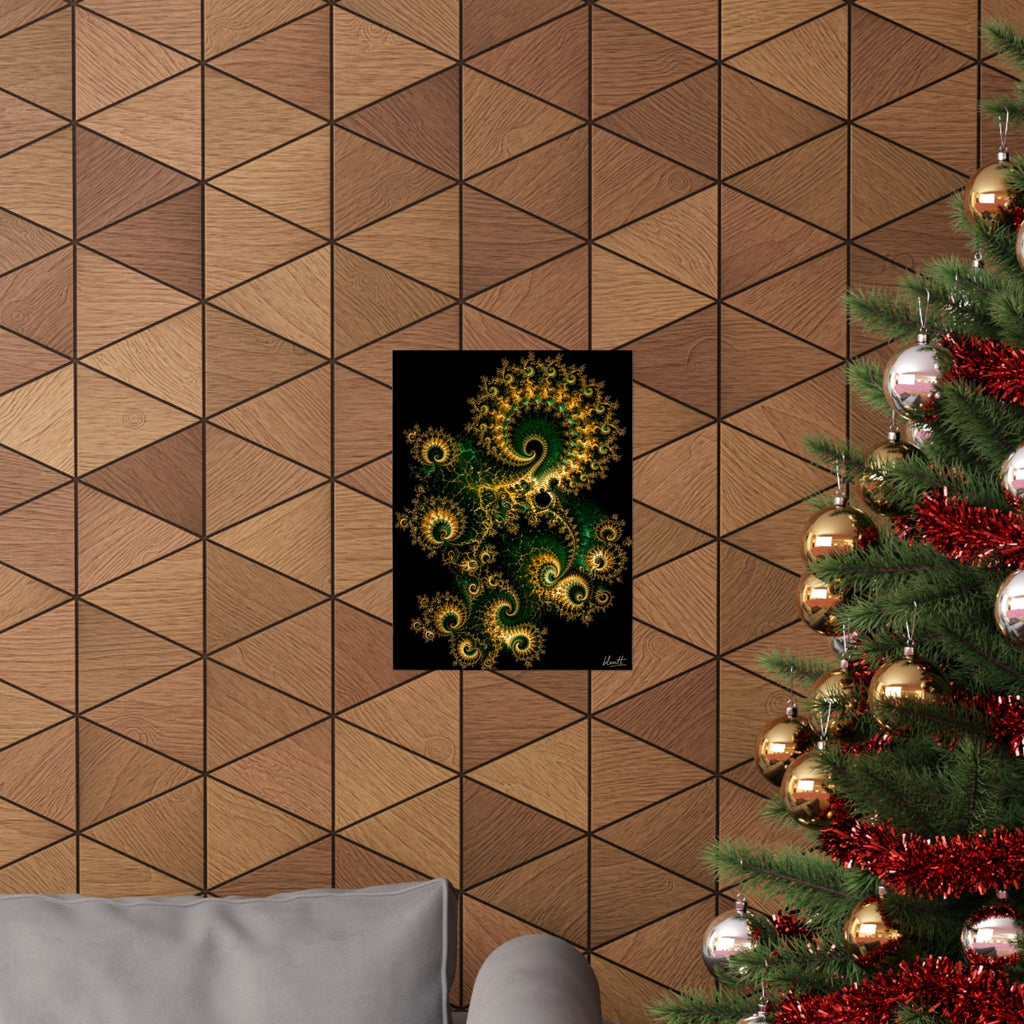 Copper Infinity - Emerald & Gold Poster