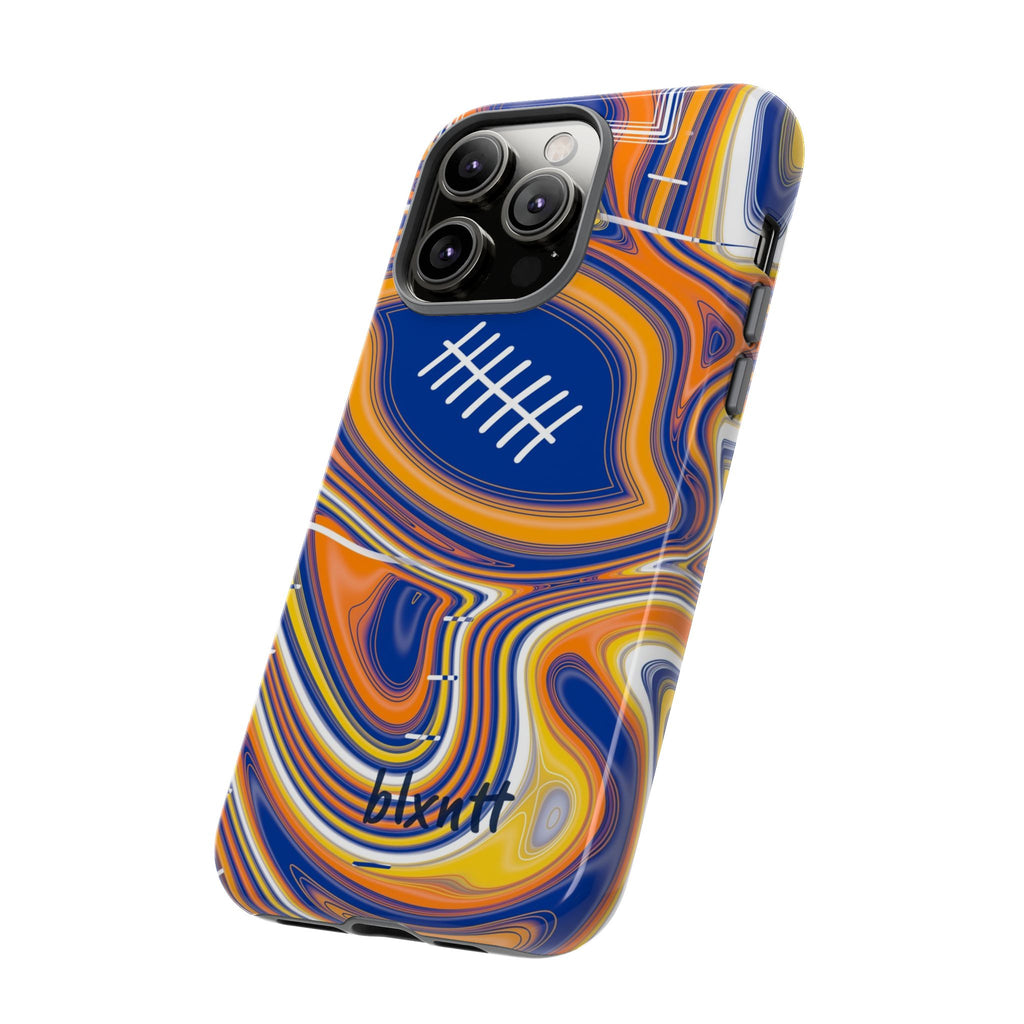 Royal Blue & Yellow Trippy Football Phone Case