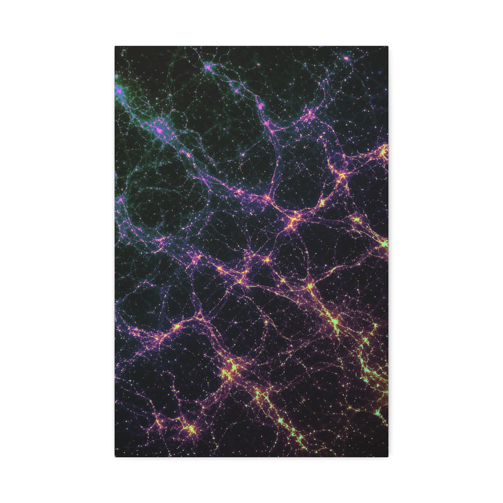 Neon Mycelium - Holographic Glossy Canvas