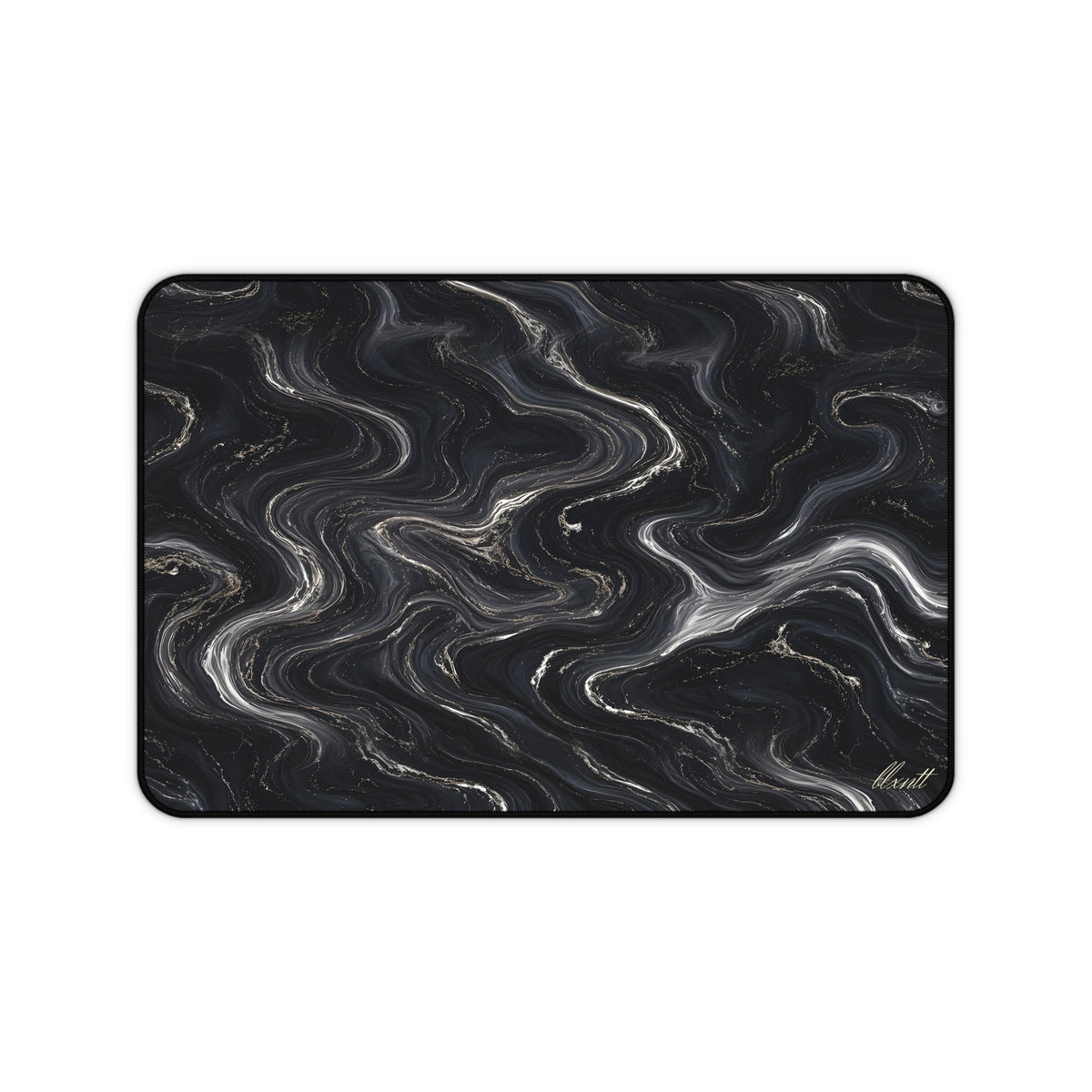 Black & Silver Marble Desk Mat