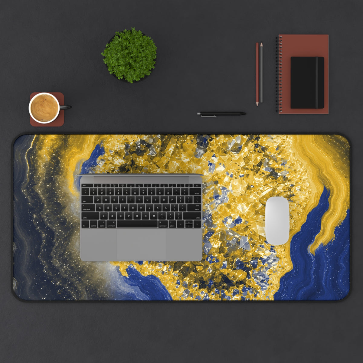 Geode Core - Mustard Navy Desk Mat
