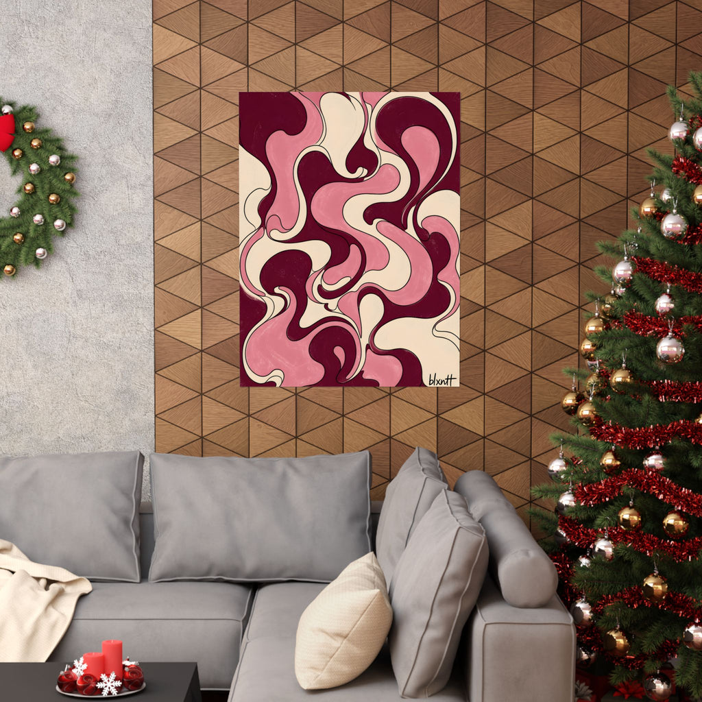 Fillmore Flow - Burgundy & Blush Poster