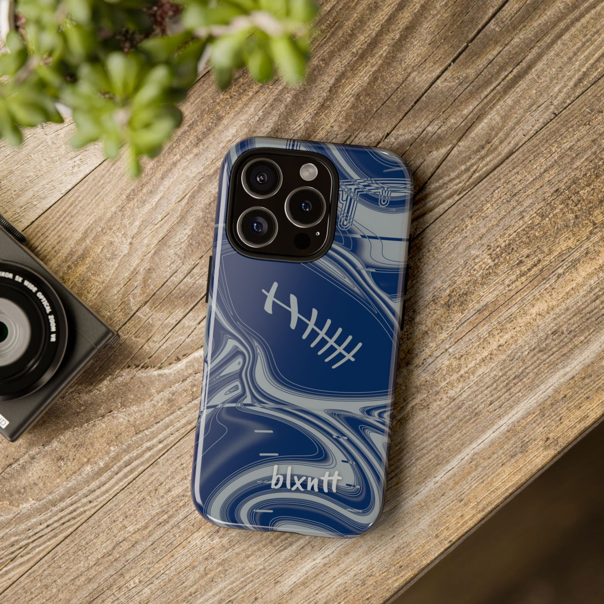 Blue & Gray Trippy Football Phone Case