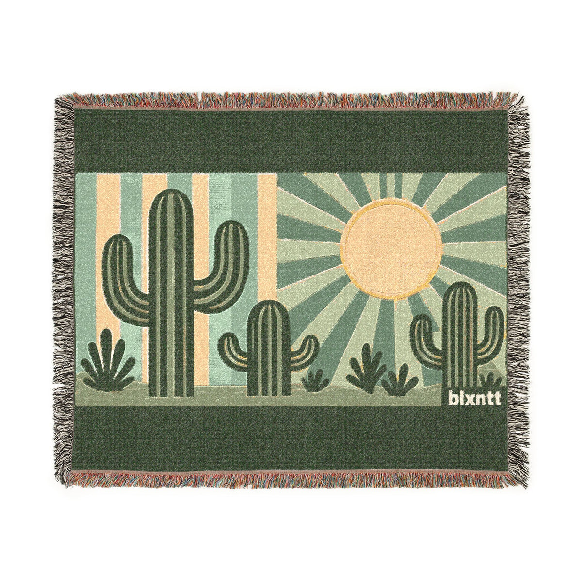 BLXNTT Green Hippie Woven Blanket #1