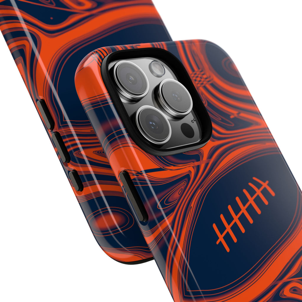 Orange & Navy Trippy Football Phone Case