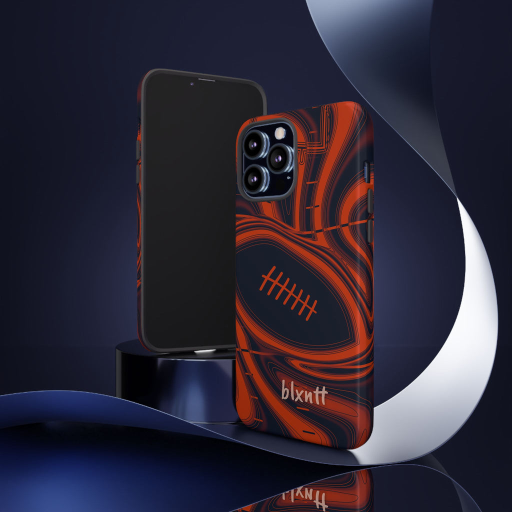 Navy & Orange Trippy Football Phone Case