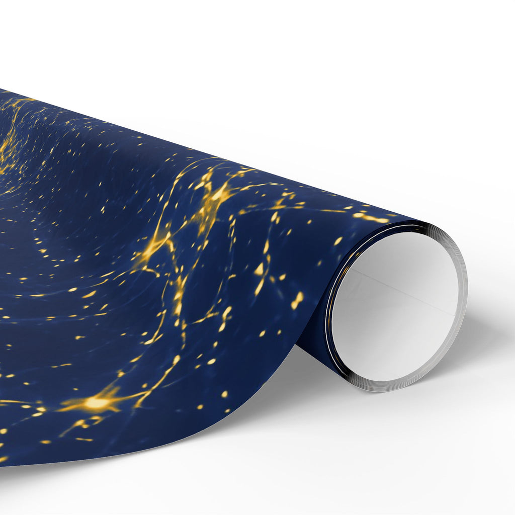 Neon Mycelium - Mustard Navy Wrapping Paper