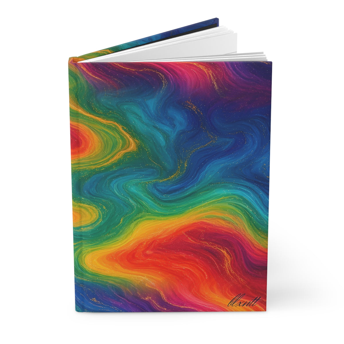 Rainbow Marble Hardcover Journal