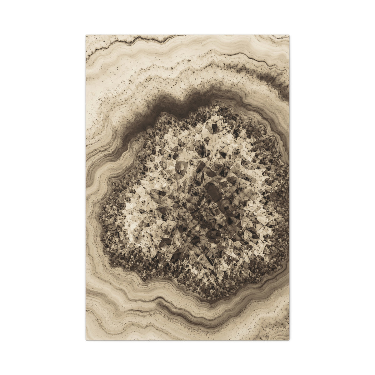 Geode Core - Ink on Paper Glossy Canvas