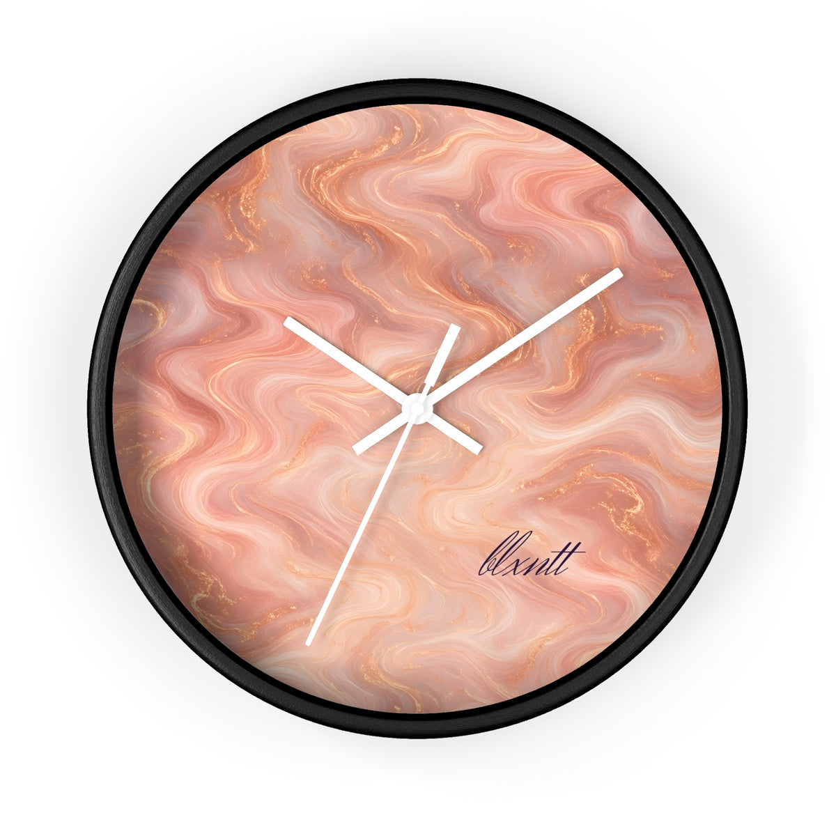 Rose Gold Marble Wall Clock