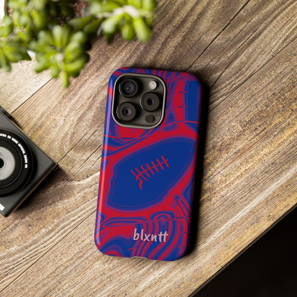 Royal Blue & Red Trippy Football Phone Case