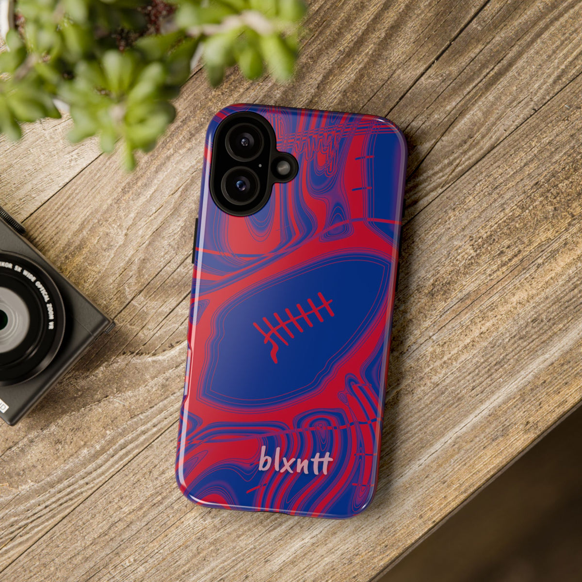 Royal Blue & Red Trippy Football Phone Case