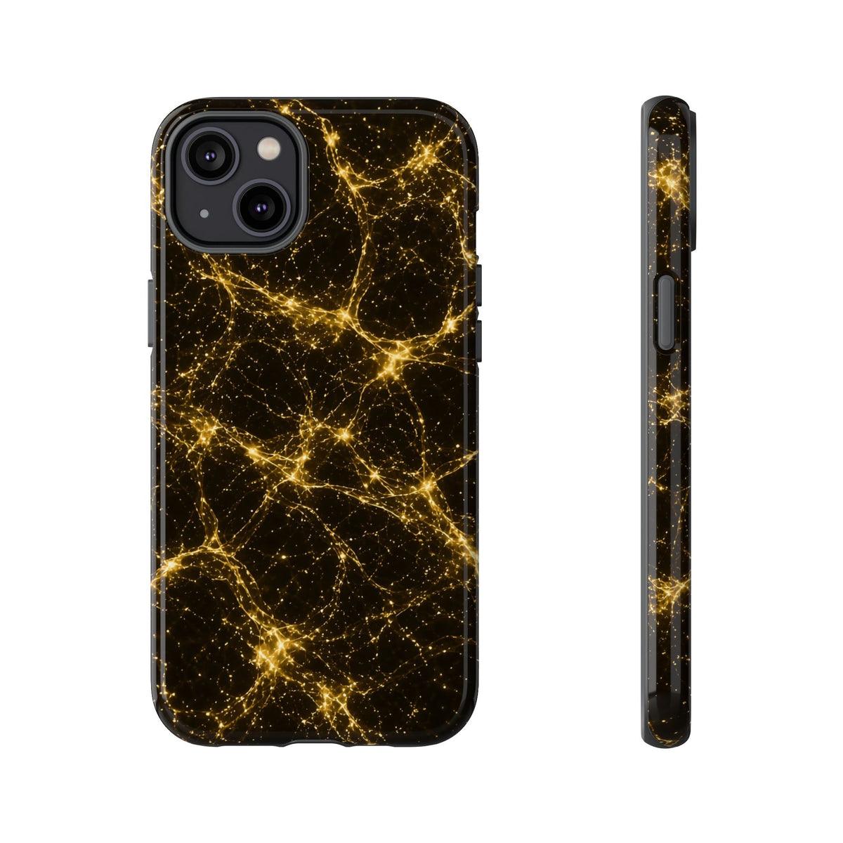 Neon Mycelium - Gold Filigree Phone Case