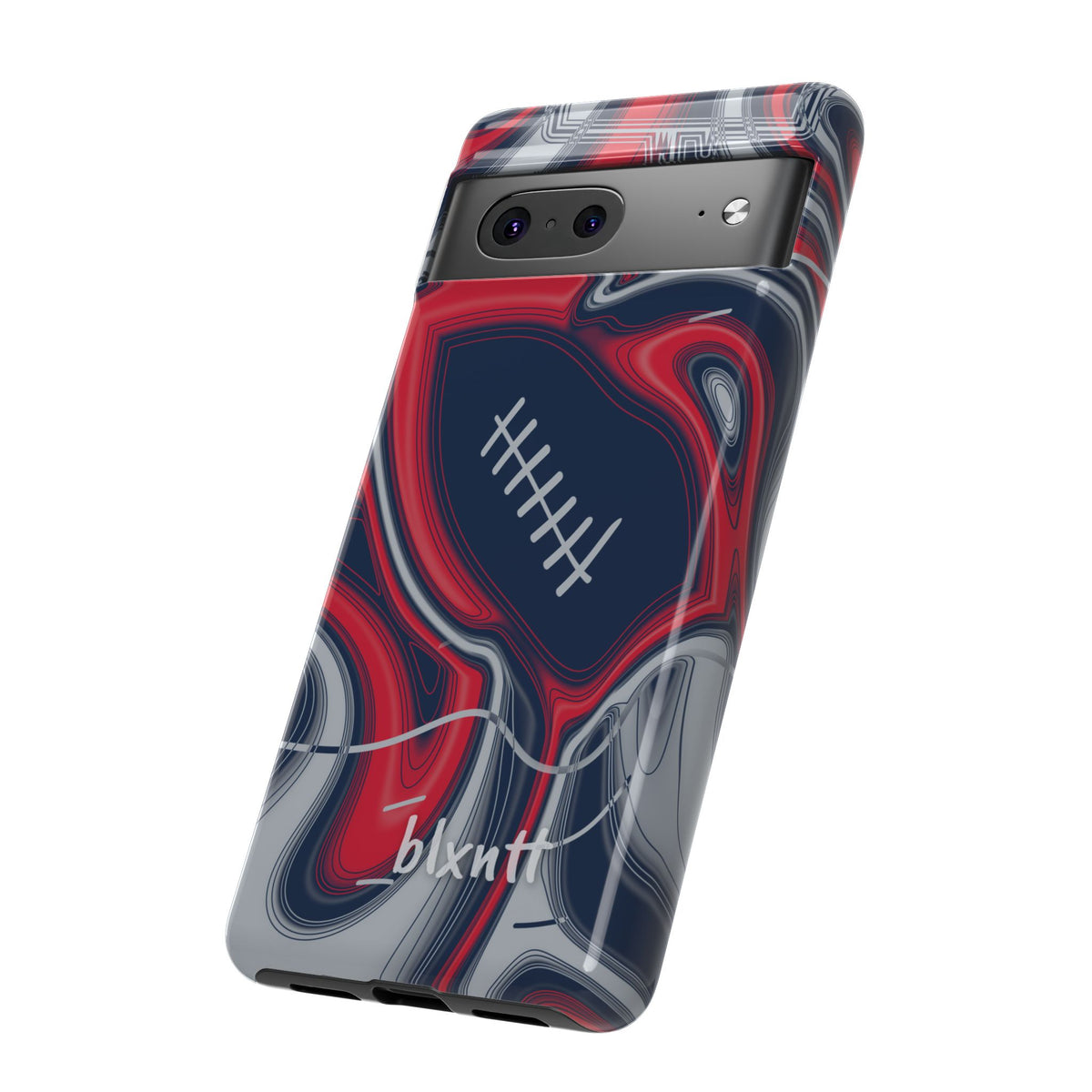 Navy, Red & Silver Trippy Football Phone Case