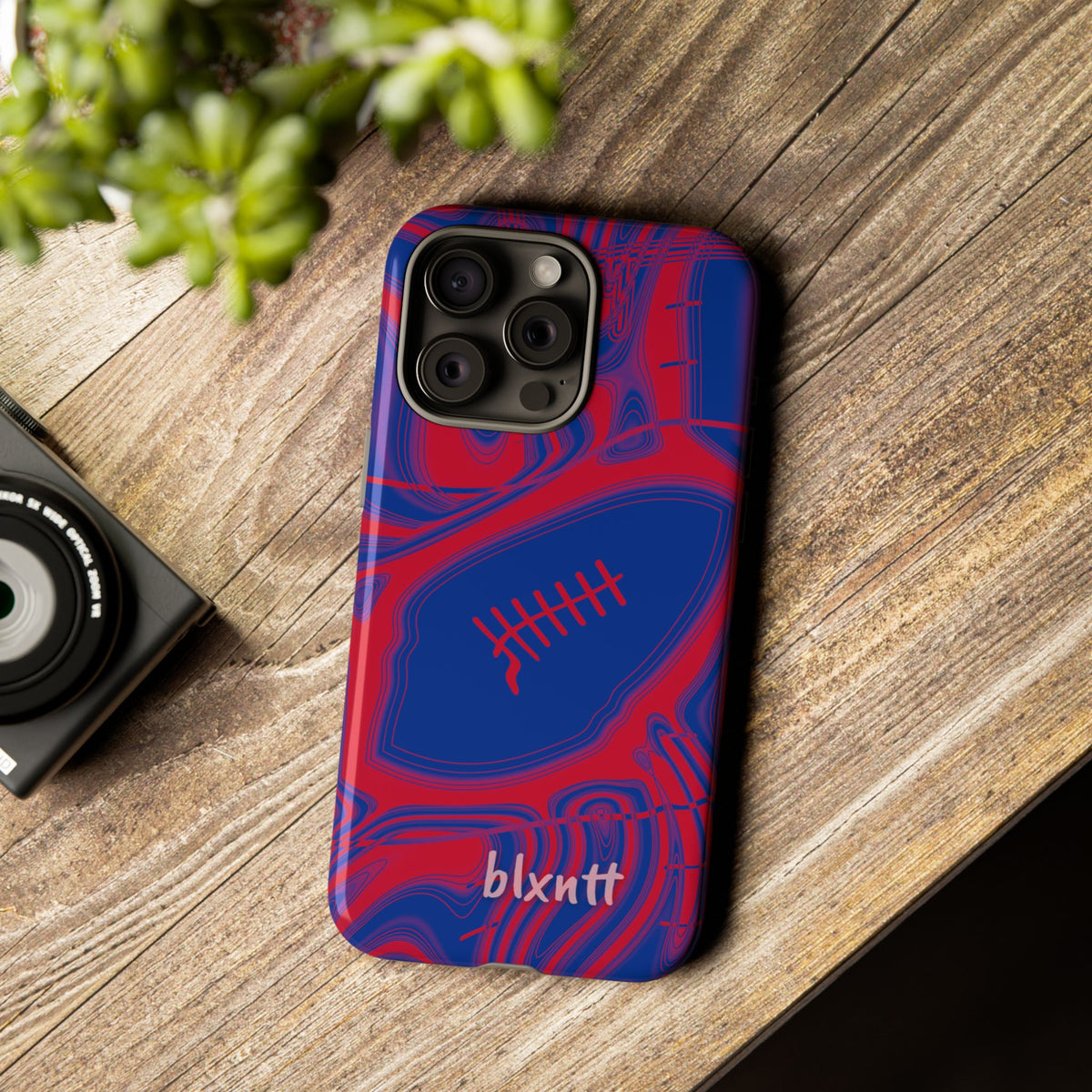Royal Blue & Red Trippy Football Phone Case