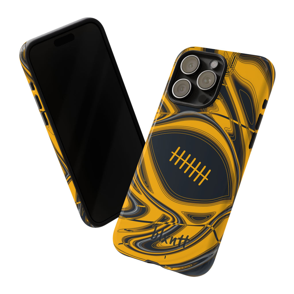 Black & Gold Trippy Football Phone Case