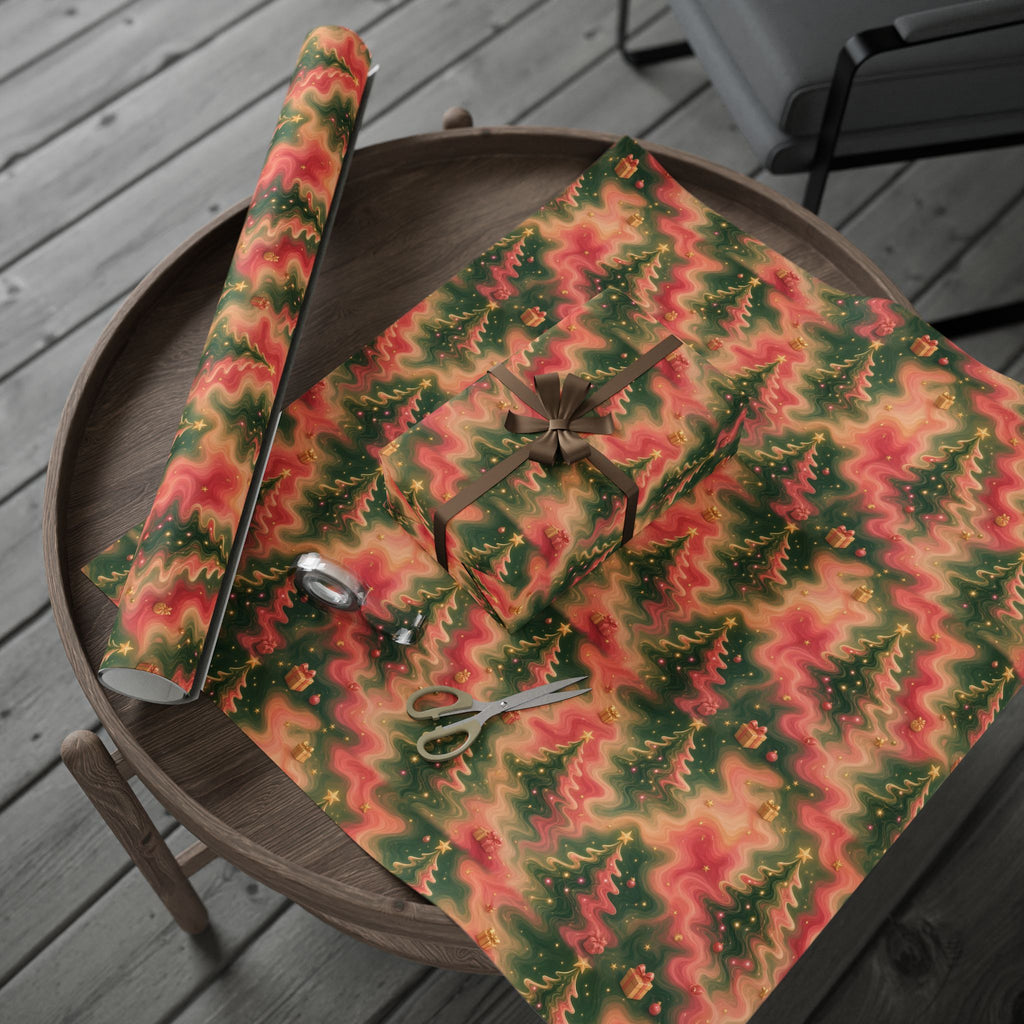 Trees Trippy Christmas Wrapping Paper