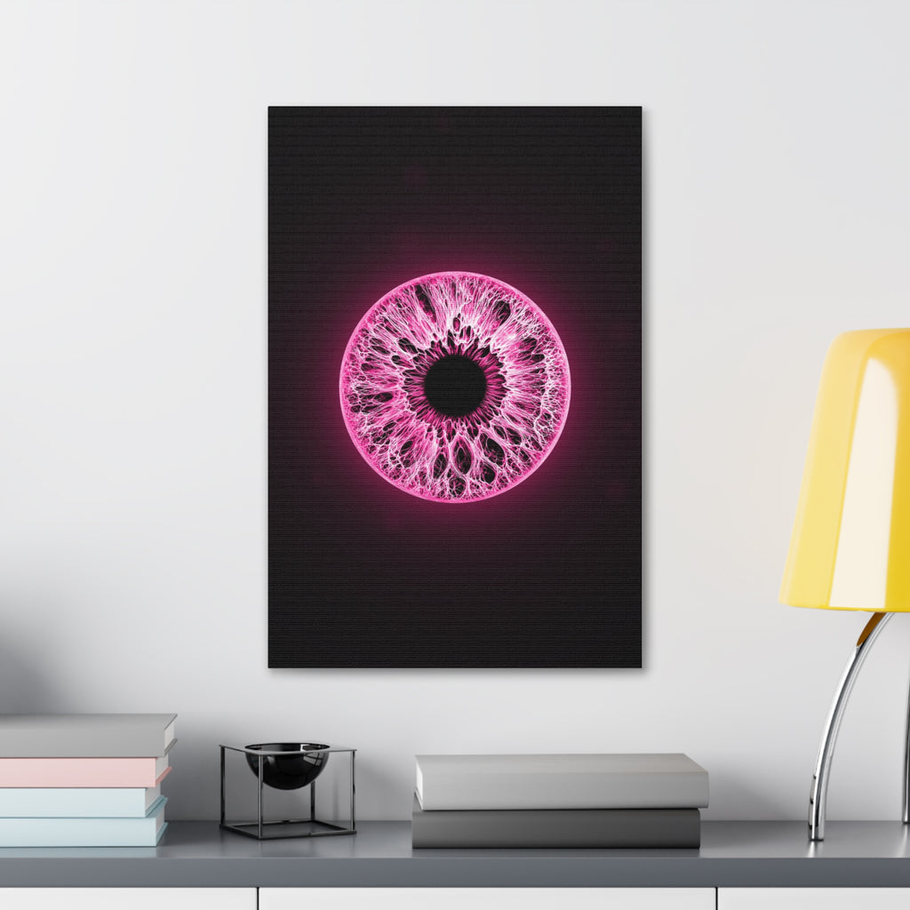 BLXNTT Iris – Lace Web Neon Pink Glossy Canvas