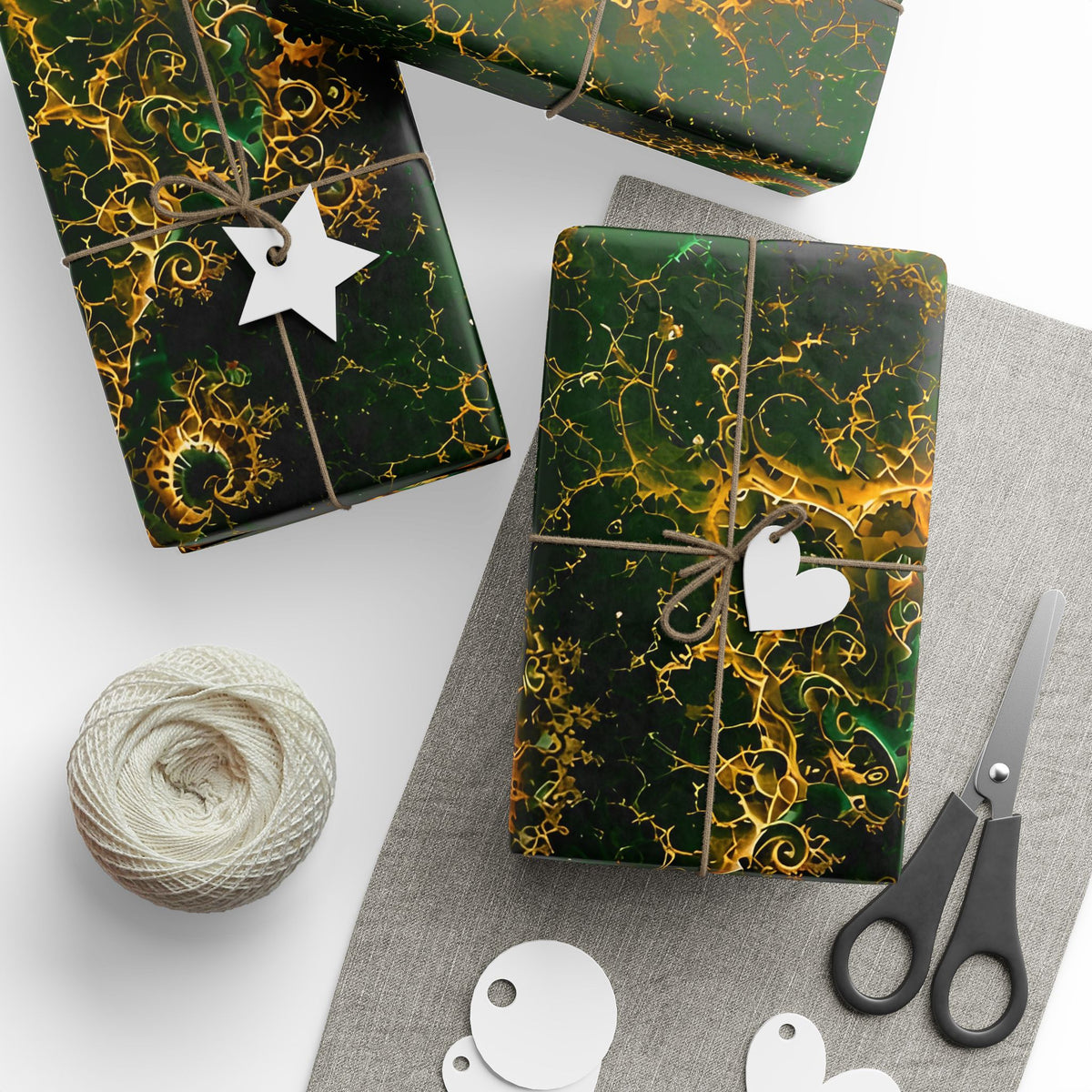 Copper Infinity - Emerald & Gold Wrapping Paper