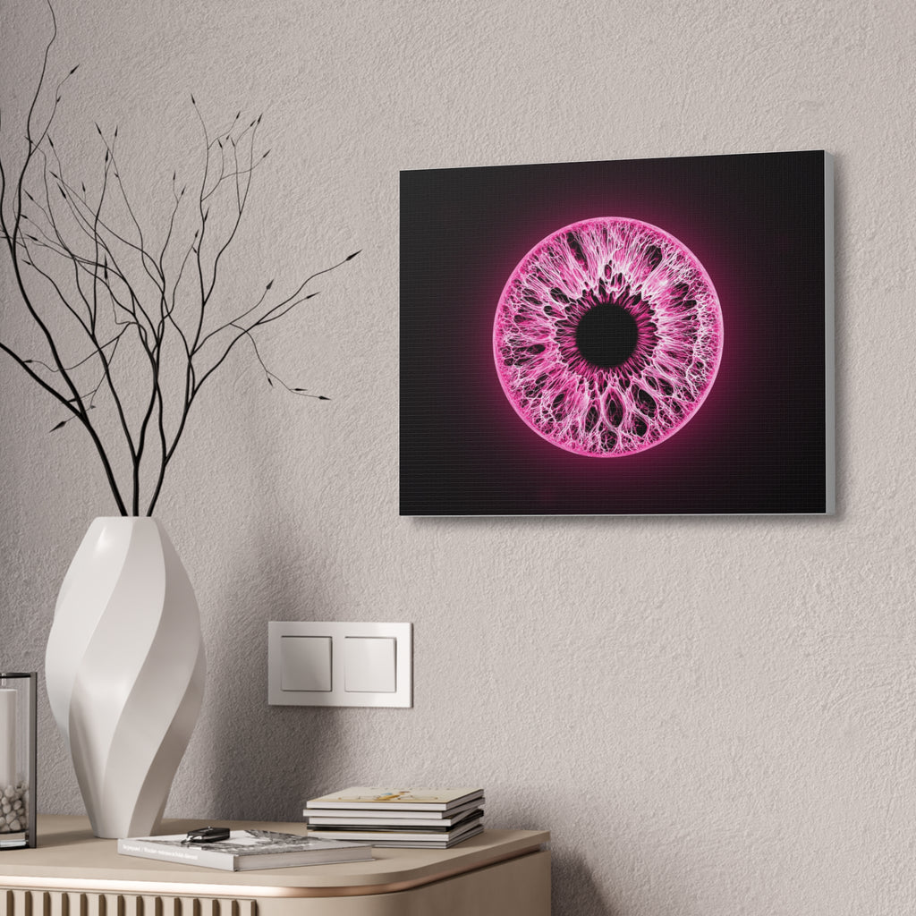 BLXNTT Iris – Lace Web Neon Pink Glossy Canvas