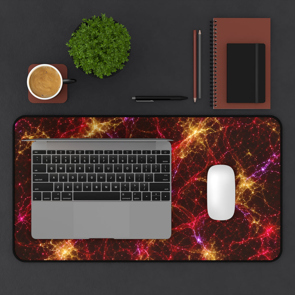 Neon Mycelium - Rainbow Nerve Desk Mat
