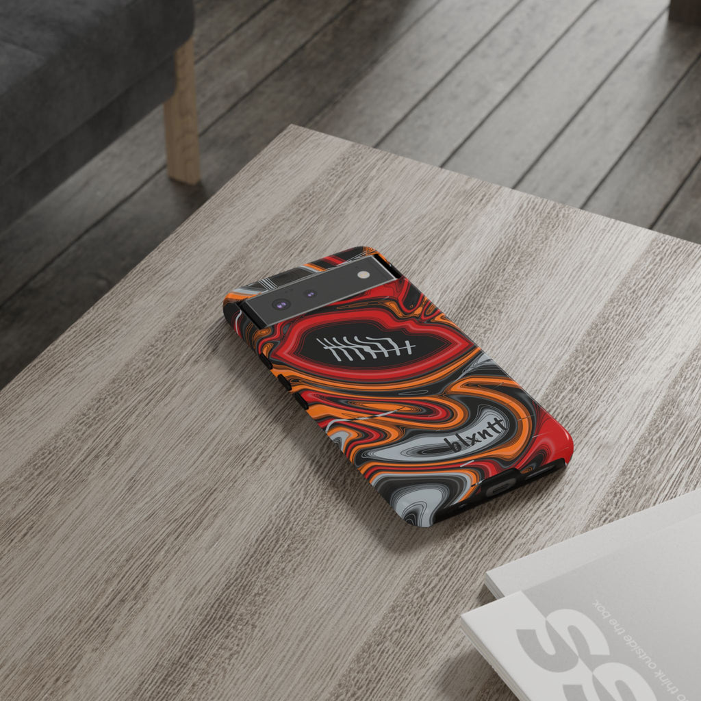 Red, Orange & Pewter Trippy Football Phone Case