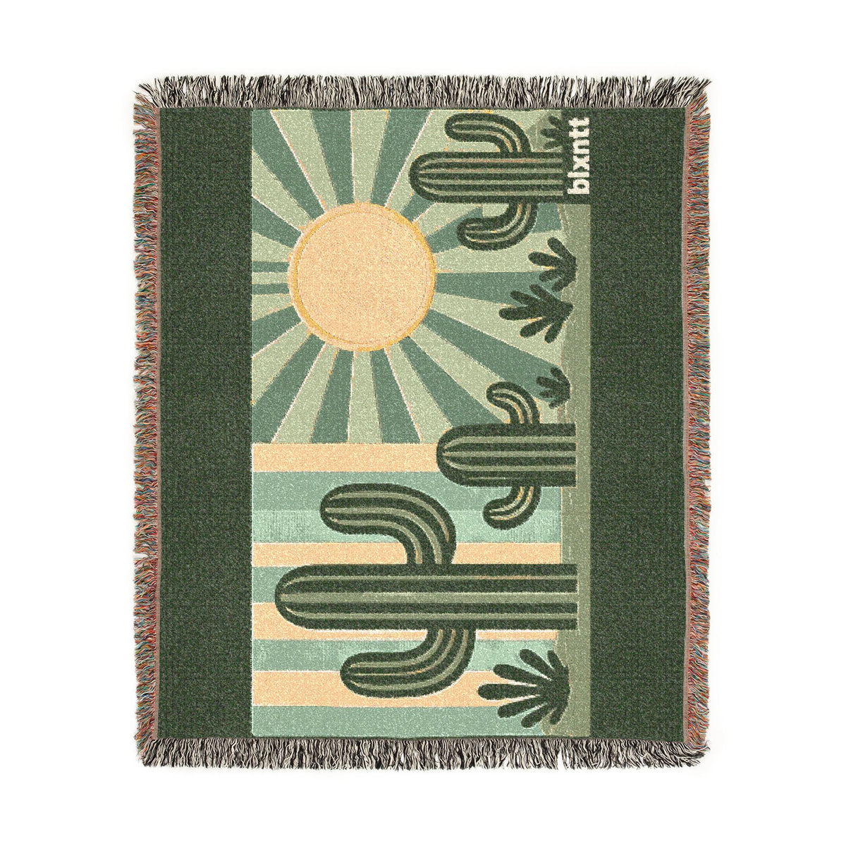 BLXNTT Green Hippie Woven Blanket #1