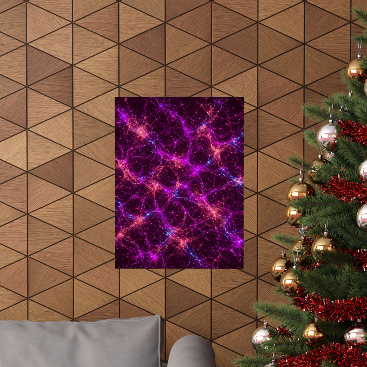 Neon Mycelium - Ember Orchid Poster
