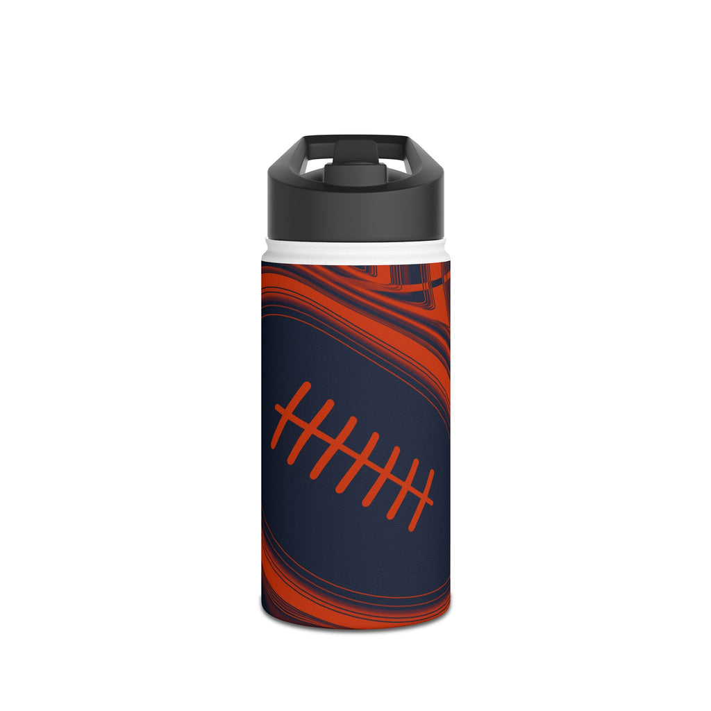 Navy & Orange Trippy Football Water Bottle