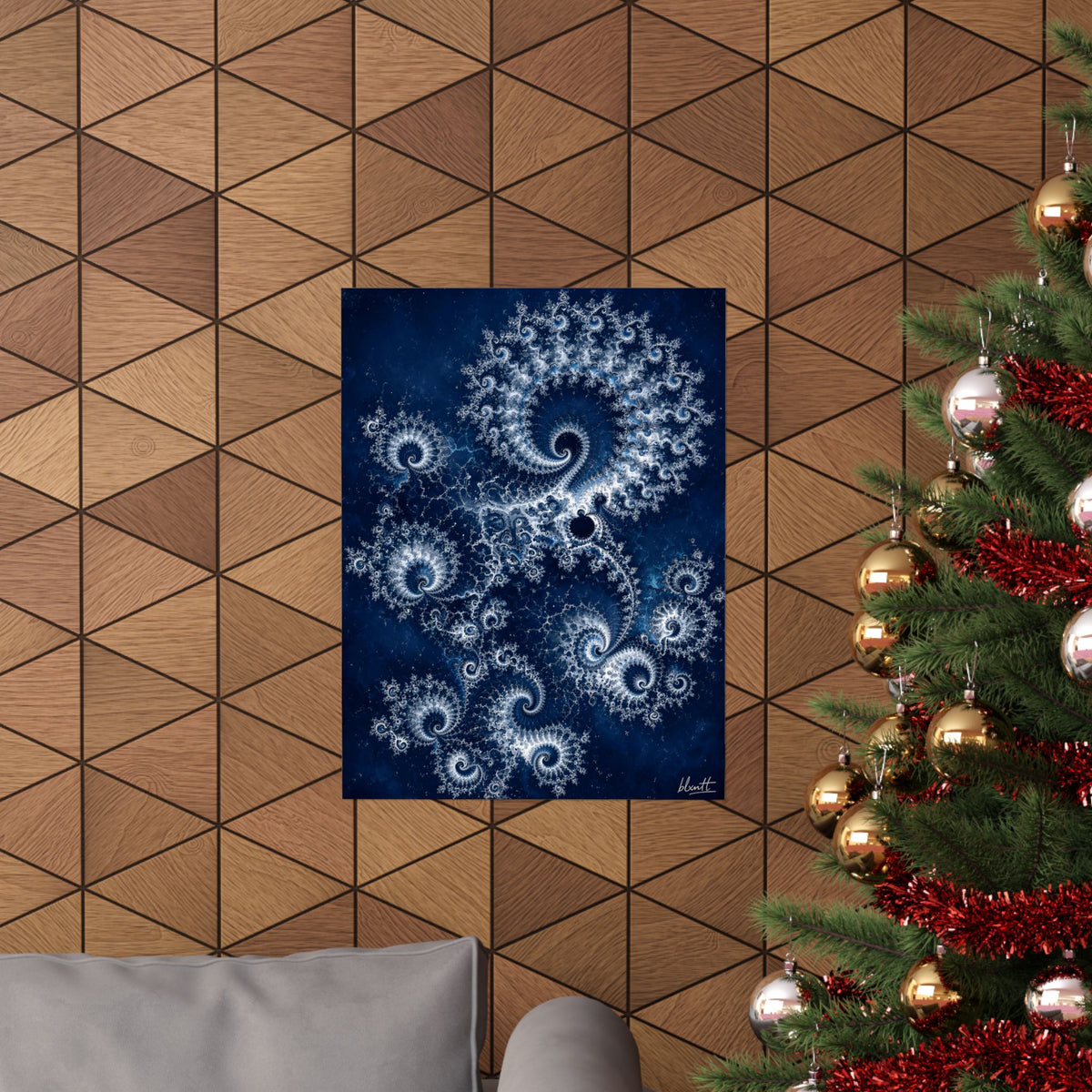Copper Infinity - Ice Blue & Silver Poster