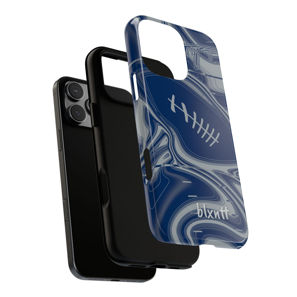 Blue & Gray Trippy Football Phone Case