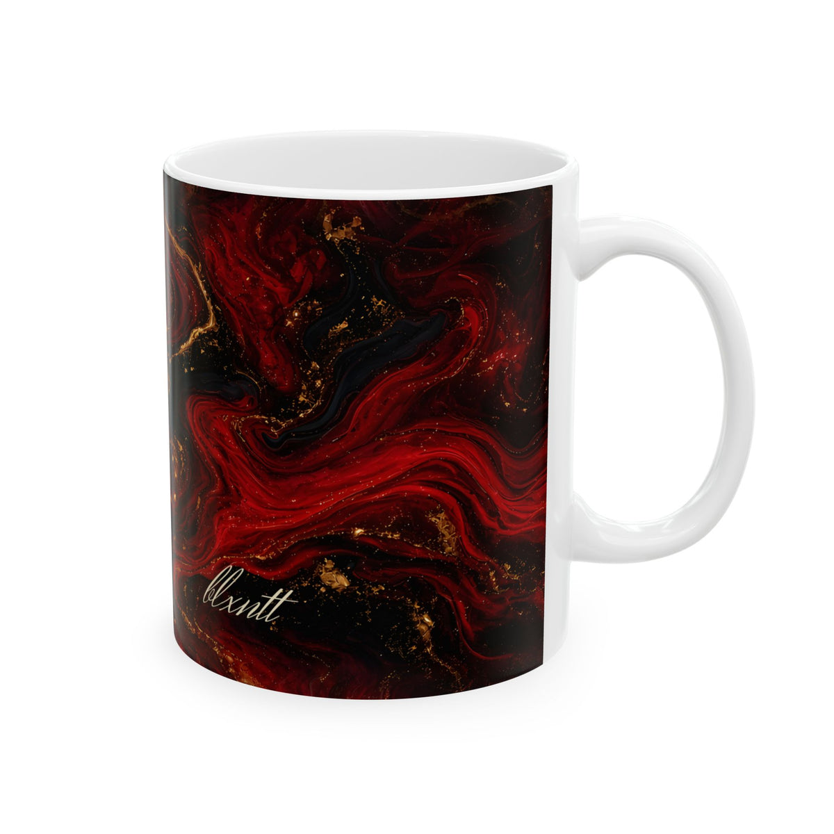 Red & Black Marble Mug