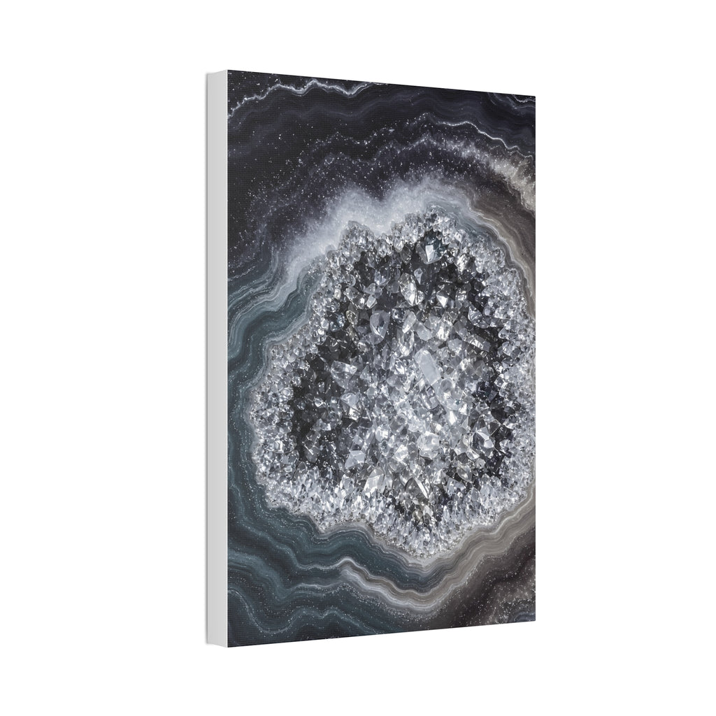 Geode Core - Silver Smoke Glossy Canvas
