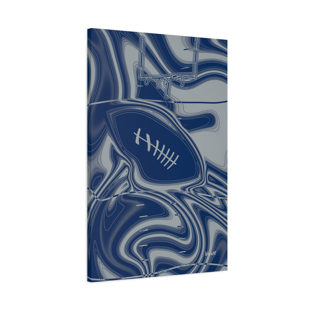 Blue & Gray Trippy Football Canvas
