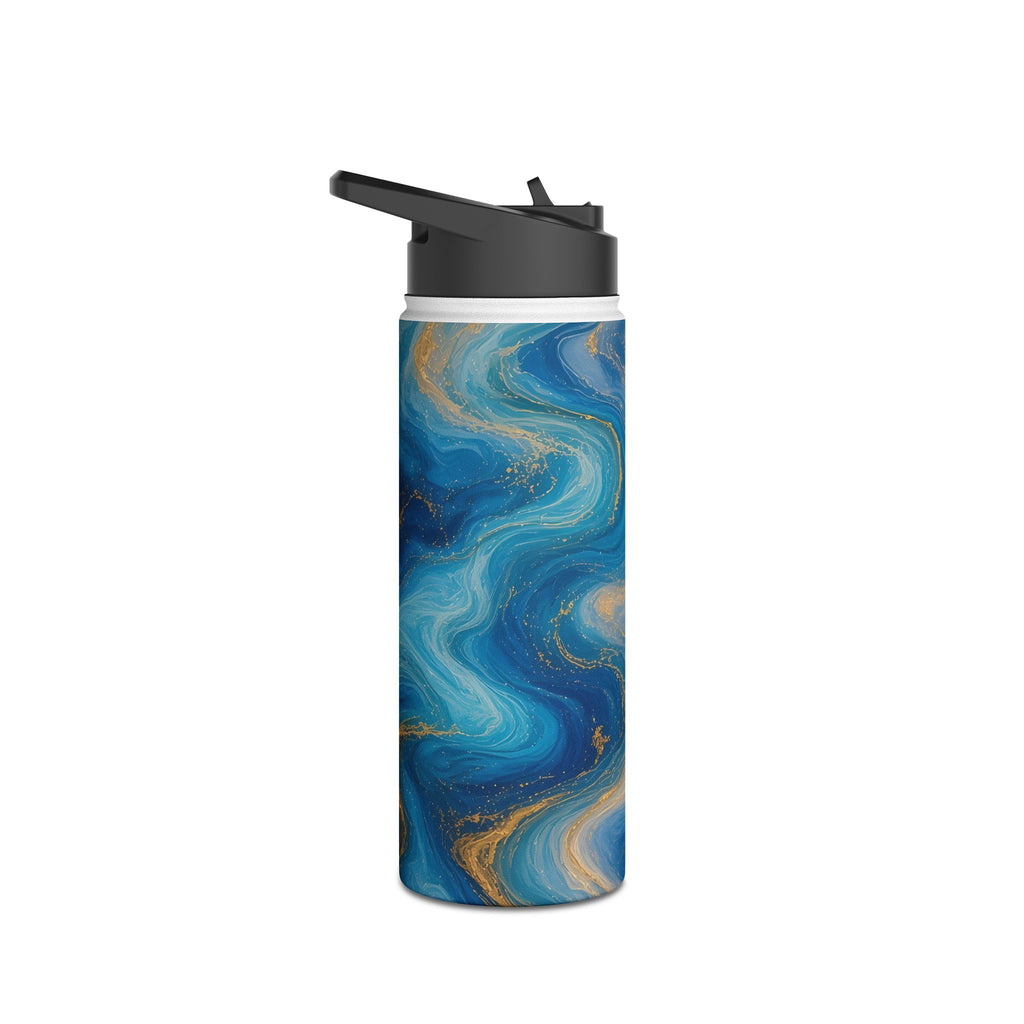Ocean Blue Marble Water Bottle