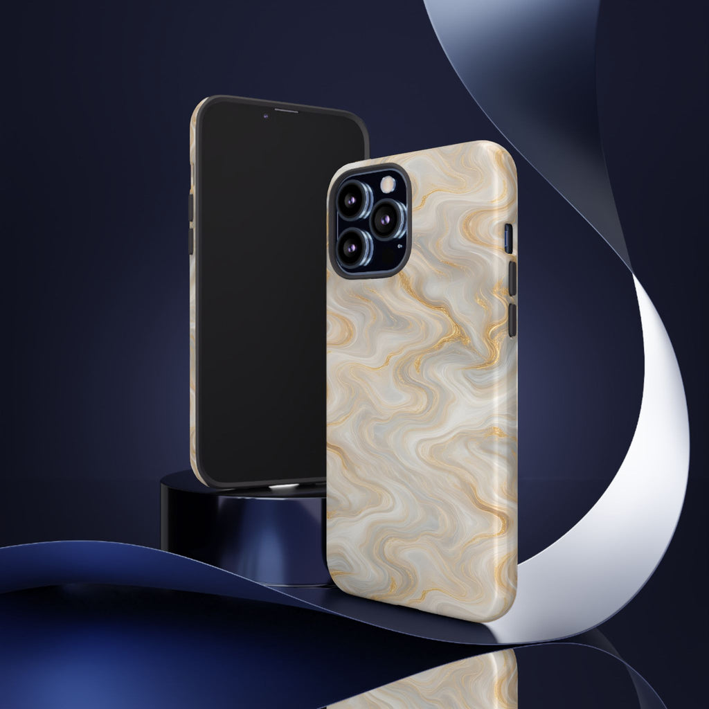 White & Gold Marble Phone Case