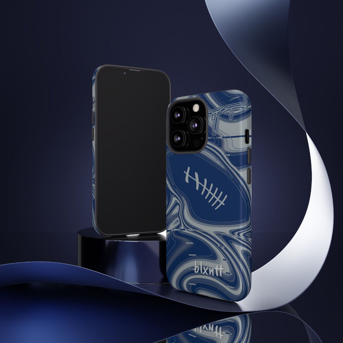 Blue & Gray Trippy Football Phone Case