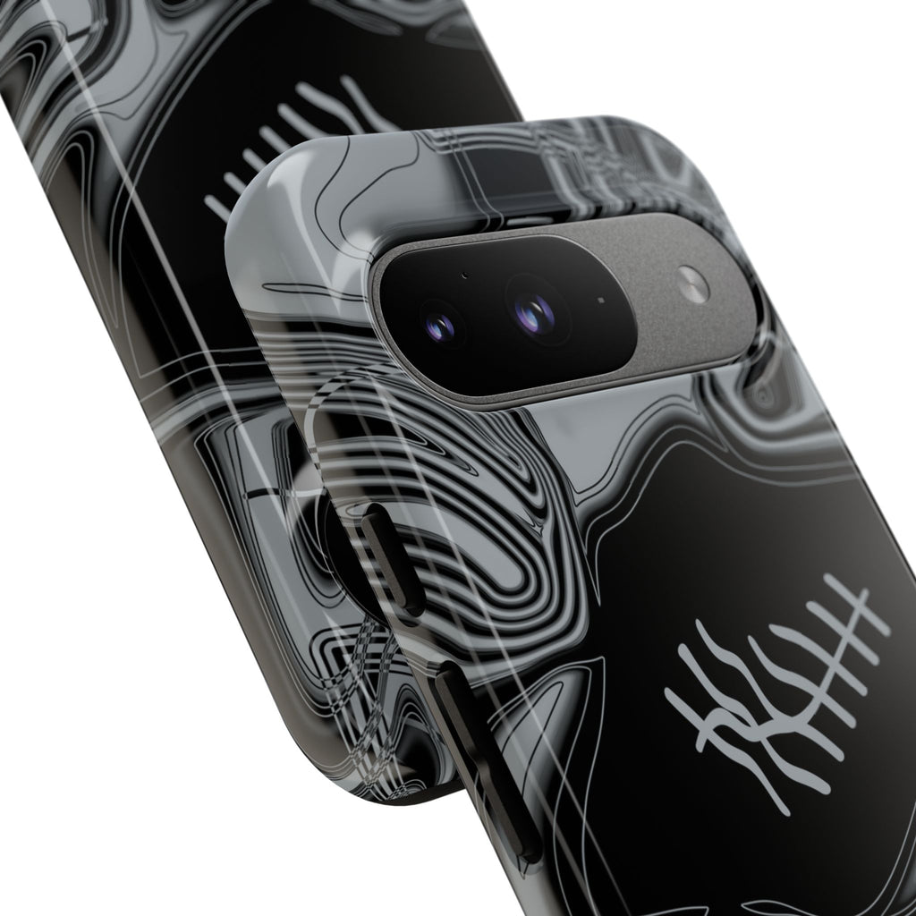 Black & Silver Trippy Football Phone Case