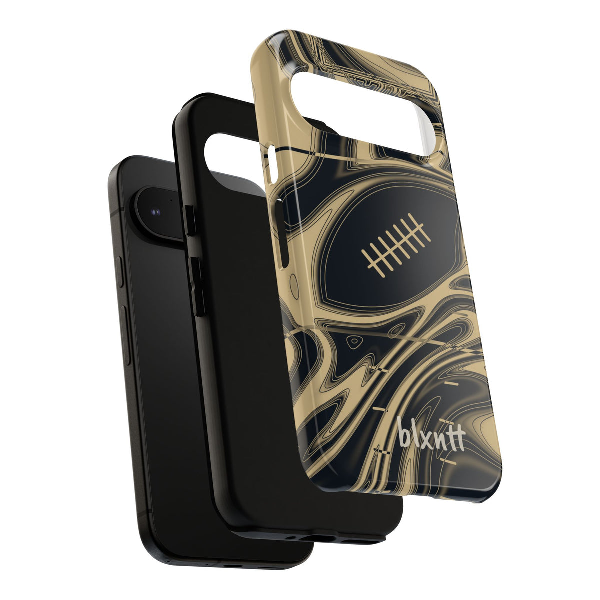 Old Gold & Black Trippy Football Phone Case