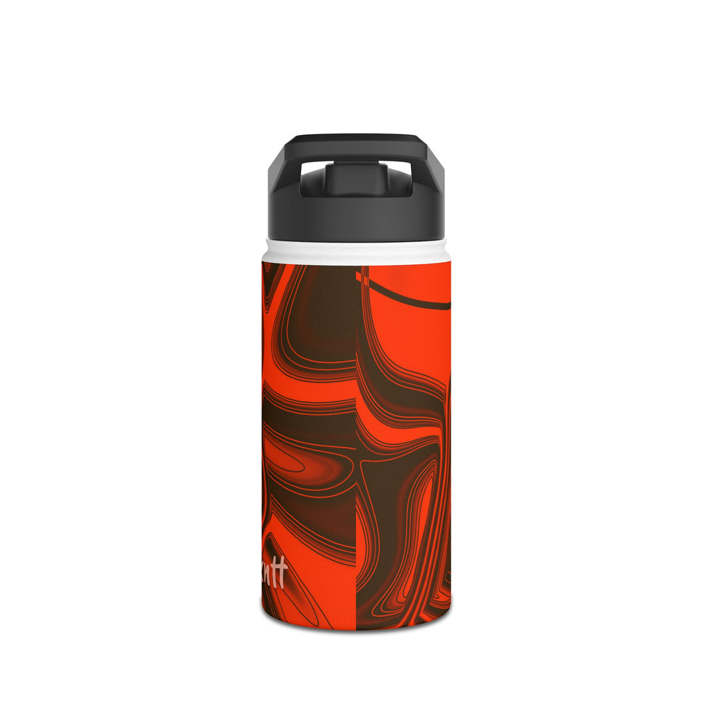 Brown & Orange Trippy Football Water Bottle