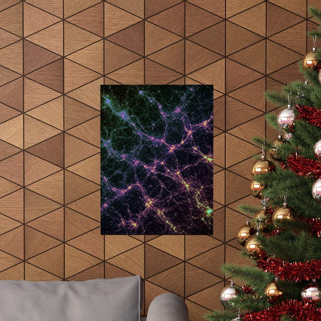 Neon Mycelium - Holographic Poster